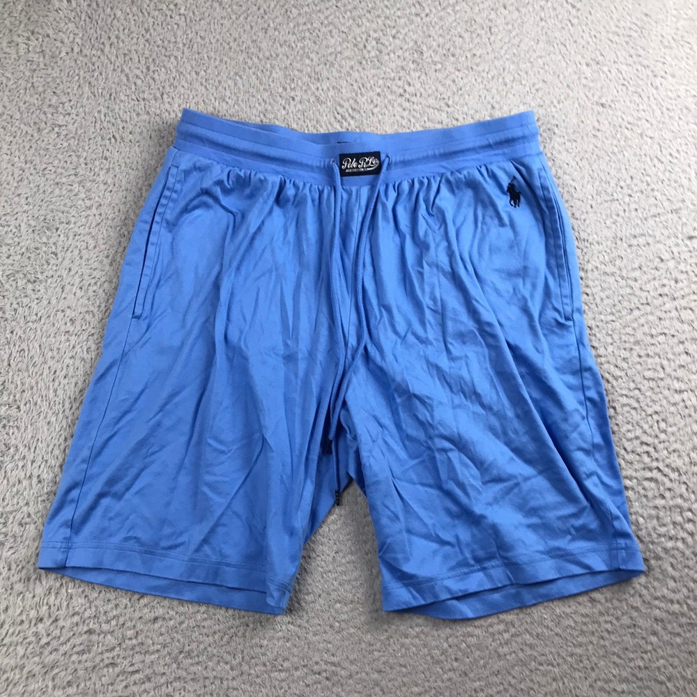 Polo Ralph Lauren Sleepwear Shorts Mens L Blue Mercerized Cotton Lounge Logo